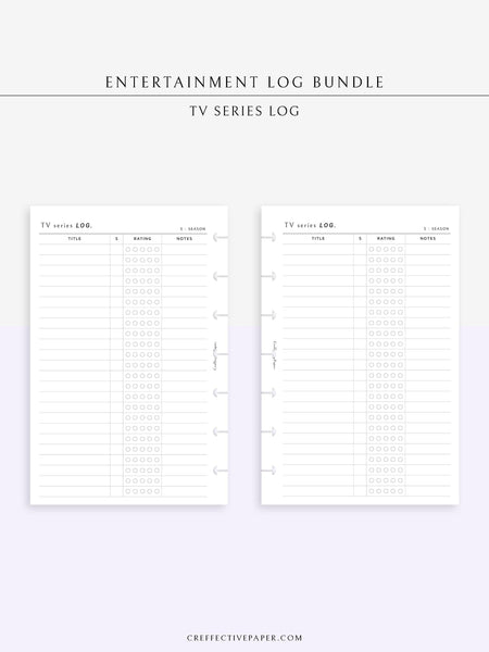 T121 | TV Series Tracker, Movie Journal, Entertainment Log Bundle ...