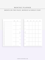 M120 | Basic Monthly Planner, MO2P