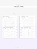 N121-1 | Weight Loss Log, Diet Organizer Template