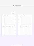 N121-1 | Weight Loss Log, Diet Organizer Template