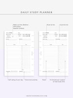 D108 | Daily Study Planner Inserts Printable Template