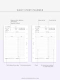 D108 | Daily Study Planner Inserts Printable Template