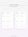 D101 | 2 Days on a Page, Daily Planner