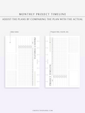 M115 | Monthly Project Timeline Template, Business Planner