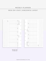 W102_H_2 | Horizontal Weekly Planner Printable