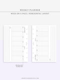 W102_H_2 | Horizontal Weekly Planner Printable