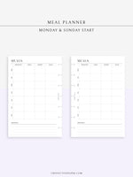 N121-4 | Meal Prep Plan Template, Groceries Shopping List