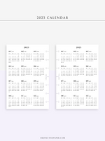 Y104_2023 | 2023 Calendar Planner Inserts Printable