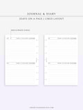 D112_2DO1P | Daily Journal Diary Printable Pages, Line Dot Grid Notes