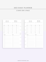 D117_2023 | 2023 Dated Daily Planner Printable Inserts Template, 2DO1P