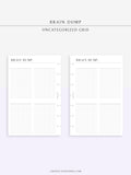 N122-1 | Brain Dump Template, Thought Organizer