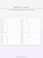 W117 | WO4P, Weekly 24-hour Schedule, To-do List Planner Template