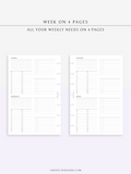 W117 | WO4P, Weekly 24-hour Schedule, To-do List Planner Template