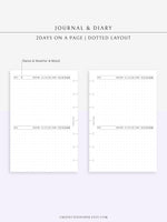 D112_2DO1P | Daily Journal Diary Printable Pages, Line Dot Grid Notes