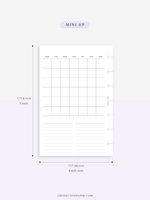 M116 | Basic Monthly Planner Inserts, Bullet Journal Template, MO2P