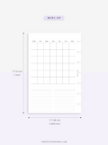 M116 | Basic Monthly Planner Inserts, Bullet Journal Template, MO2P