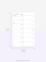 W108 | Week on a Page, Weekly Planner Printable Inserts Template