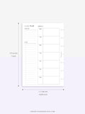 W108 | Week on a Page, Weekly Planner Printable Inserts Template