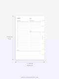 D107 | Printable Daily Schedule Planner Inserts Template