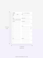 D102 | Daily Planner Inserts Printable Template, Minimal Grid Layout