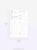 D102 | Daily Planner Inserts Printable Template, Minimal Grid Layout