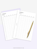 W106 | Weekly Schedule Planner Inserts, Time Table Template Printable