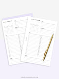 M108 | Monthly Overview, Month on a Page Printable Planner Inserts