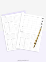W117 | WO4P, Weekly 24-hour Schedule, To-do List Planner Template