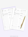 D102 | Daily Planner Inserts Printable Template, Minimal Grid Layout