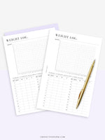 N121-1 | Weight Loss Log, Diet Organizer Template