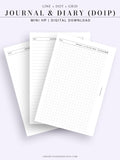 D112_DO1P | Daily Journal Diary Printable Pages, Line Dot Grid Notes