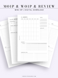 W118 | Monthly+Weekly+Review Total Planner Inserts Template, Monday Start Only