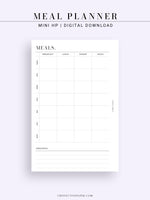 N121-4 | Meal Prep Plan Template, Groceries Shopping List