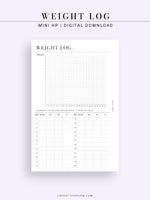 N121-1 | Weight Loss Log, Diet Organizer Template