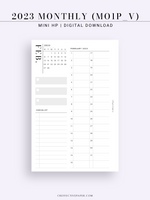 M113_V_2023 | 2023 Monthly Planner Printable (MO1P_Vertical)