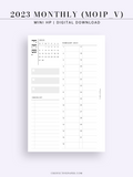 M113_V_2023 | 2023 Monthly Planner Printable (MO1P_Vertical)