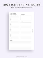 D111_C_2023 | 2023 Dated Daily Planner, Lined Layout, Day on a Page