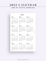 Y104_2023 | 2023 Calendar Planner Inserts Printable