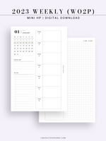 W108_01GX_WO2P_2023 | 2023 Dated Weekly Planner Inserts Printable Template