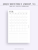M112_2023 | 2023 Monthly Planner Printable Inserts, MO1P