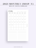 M112_2023 | 2023 Monthly Planner Printable Inserts, MO1P