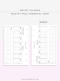 W102_H_2 | Horizontal Weekly Planner Printable