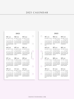 Y104_2023 | 2023 Calendar Planner Inserts Printable