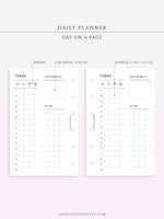 D111_DO1P | Day on a Page, Daily Planner Printable Inserts Template