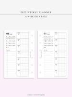 W108_01G_WO1P_2023 | 2023 Dated Weekly Planner Inserts Printable Template