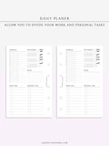 D114 | Daily Schedule Planner, Work & Personal Task Ver.