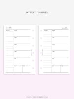 W107 | Week on a Page, Weekly Planner Printable Inserts, Monday Start