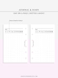 D112_DO1P | Daily Journal Diary Printable Pages, Line Dot Grid Notes