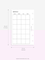 M101 | Basic Monthly Planner Printable Inserts for Minimalist