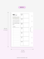 W108_01GX_WO1P_2023 | 2023 Dated Weekly Planner Inserts Printable Template